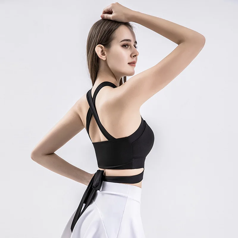 2025 sutiã esportivo feminino ginásio de fitness roupa interior camis sexy com tiras yoga colheita superior sutiãs casa correndo colete ginásio camisa esportiva