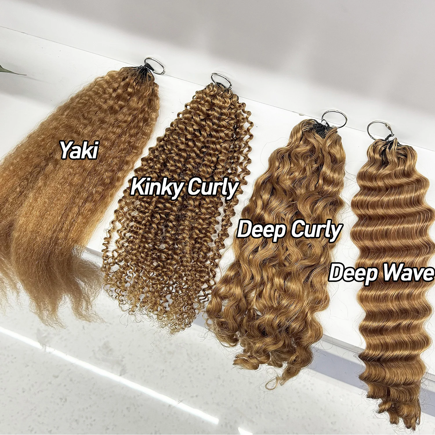 50g Pre-Separated Feather Crochet Human Hair Invisible Knots Crochet Hair Extensions 30# Deep Wave Human Crochet Hair Bundles