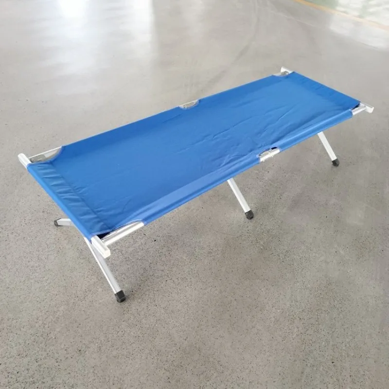 Portable canvas emergency folding bed Fire rescue aluminum alloy camp bed Thickened two-fold simple disaster relief bed