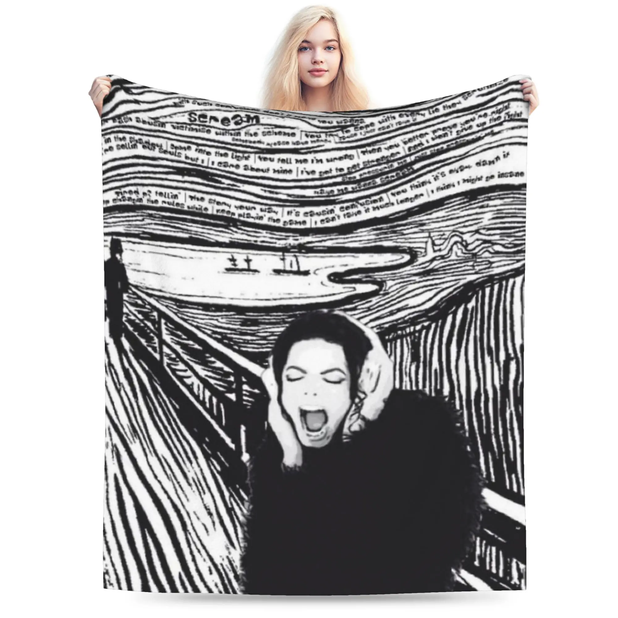MJ Michaels Jacksons Blanket Fleece Autumn/Winter   Multifunction Super Warm Throw Blankets for Bed Couch Plush Thin Quilt