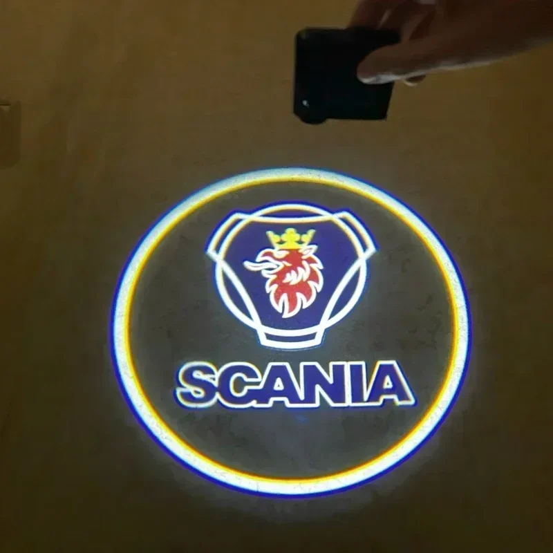 LED Car Welcome Light Door Courtesy Laser Ghost Shadow Projector Lamp For Tamiya Scania R620 R470 Interior Lights Accessories