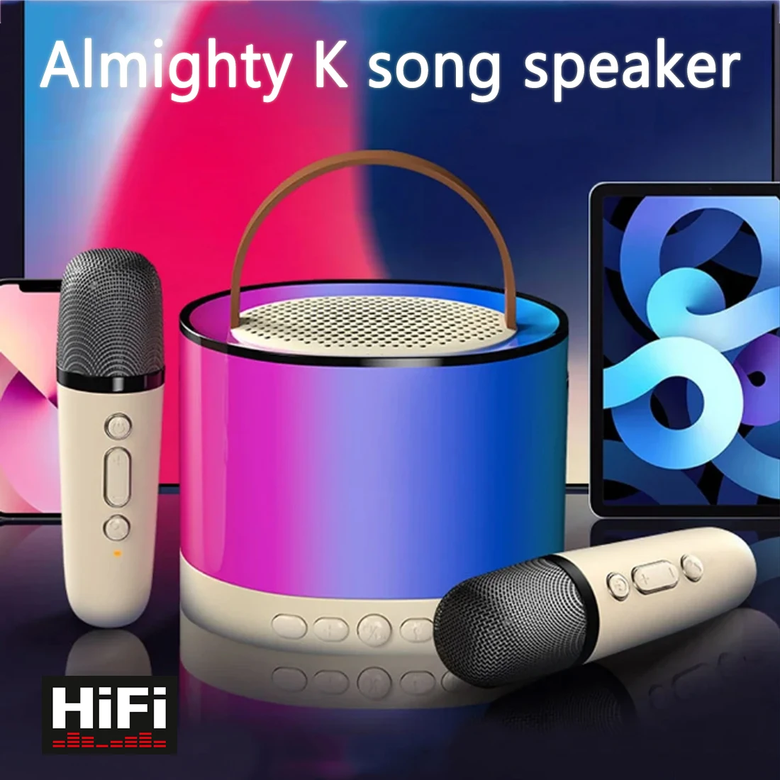 K52 Bluetooth Speaker Mini K Song Audio Multifunction Dual Microphone High Sound Quality Long Battery Life Portable Music Player