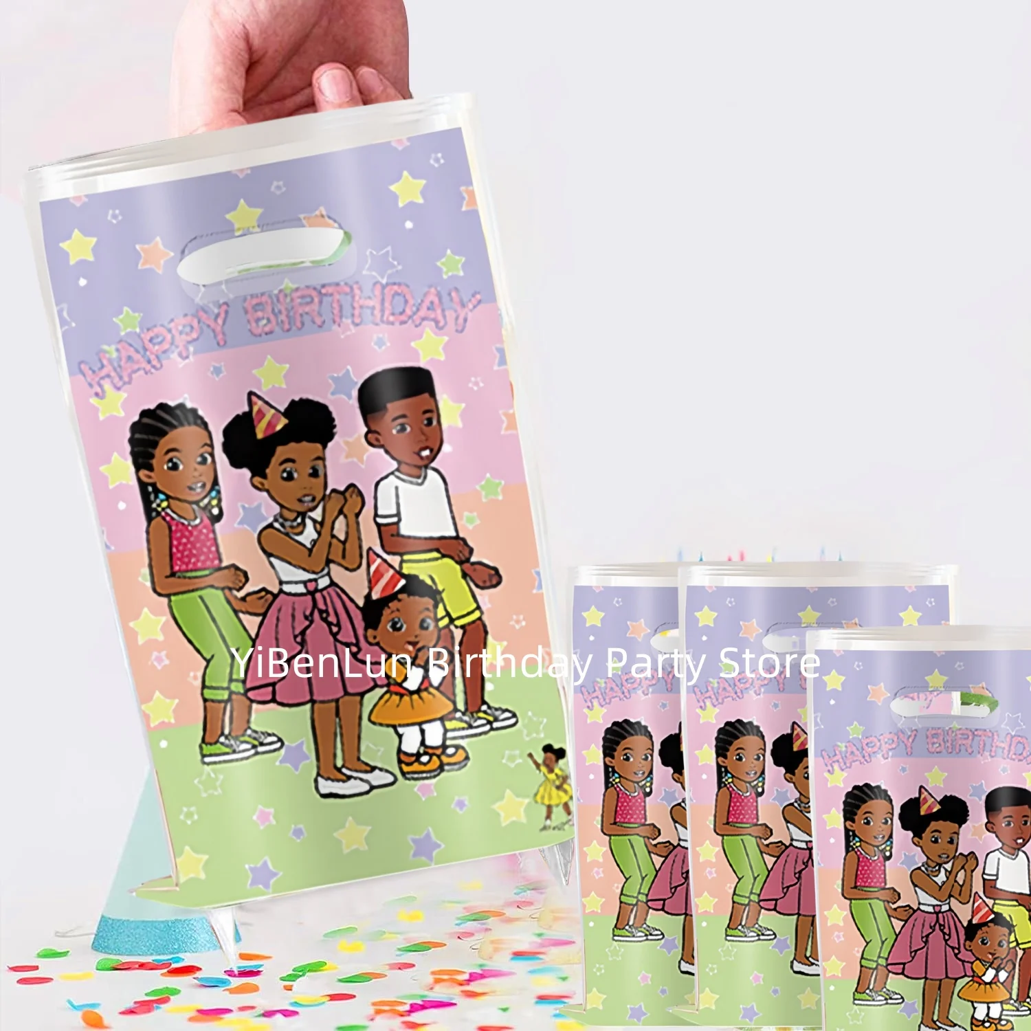 Gracies Corner Gift Bags Birthday Party Decor  Black Girl Goody Biscuit Package Candy Bag Baby Shower Kids Gift Party Supplies