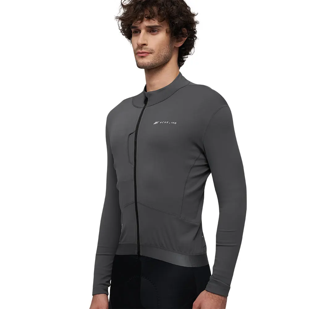 BCBE-ING Winter Thermal Fleece Cycling Jerseys Long Sleeve Race Fit Breathable Bicycle Clothing Warm Bike Jersey YKK Two Way Zip