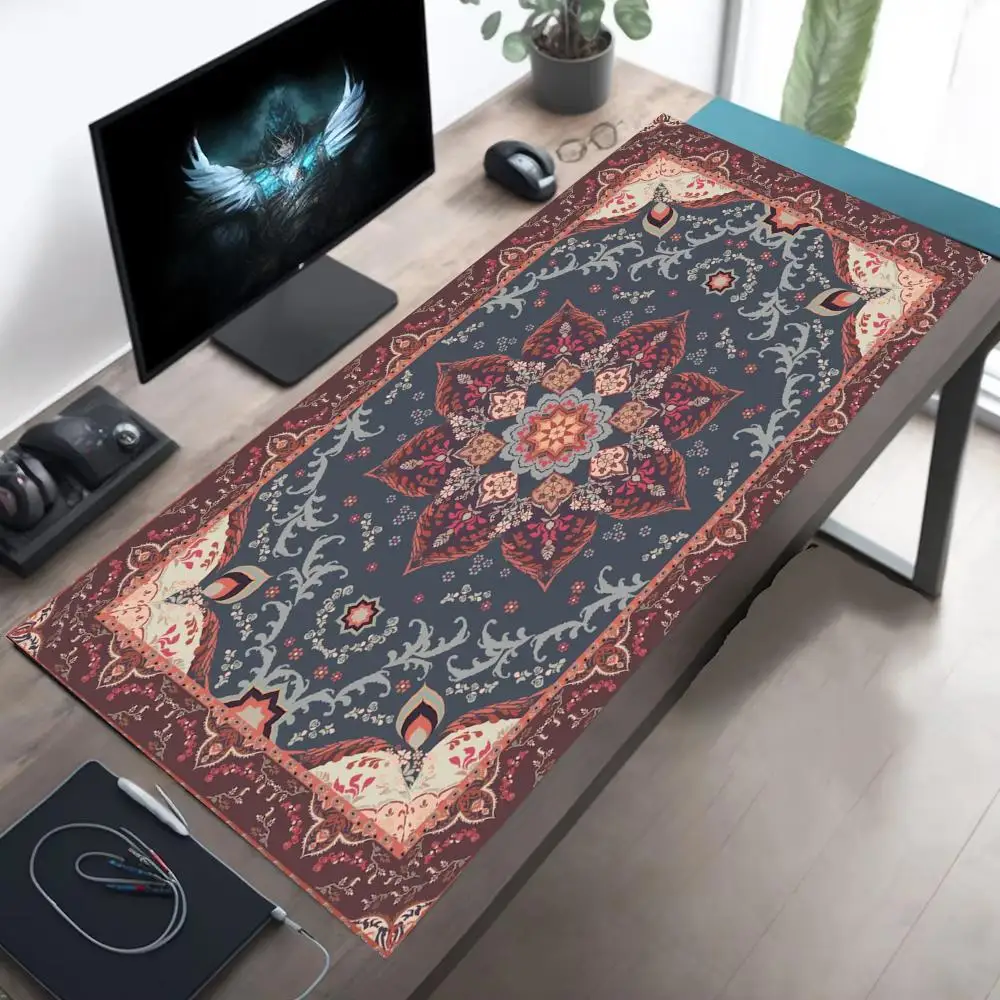 

Floral pattern design mouse pad, retro Persian style computer game accessory, high-definition printed rubber, washable