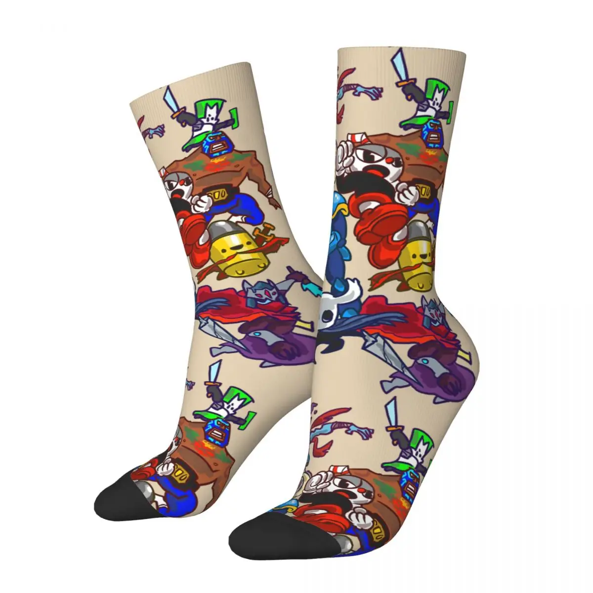 Funny Happy Men's Compression Socks Fighting Retro Harajuku Super Smash Bros Ultimate Game Street Style Seamless Crew Crazy Sock