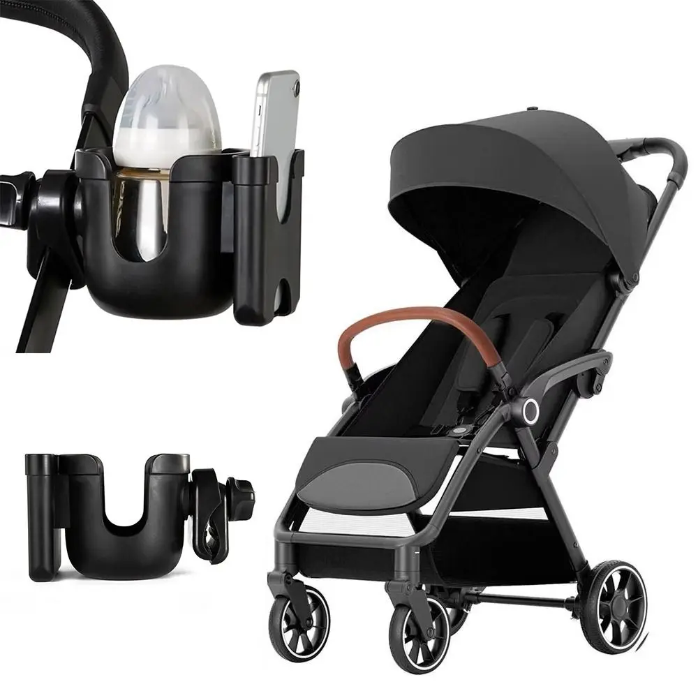 Baby Stroller Water Cup Holder Baby Pram 360° Rotate Milk Bottle Rack Multi-function Anti-Slip Mobile Phone Holder
