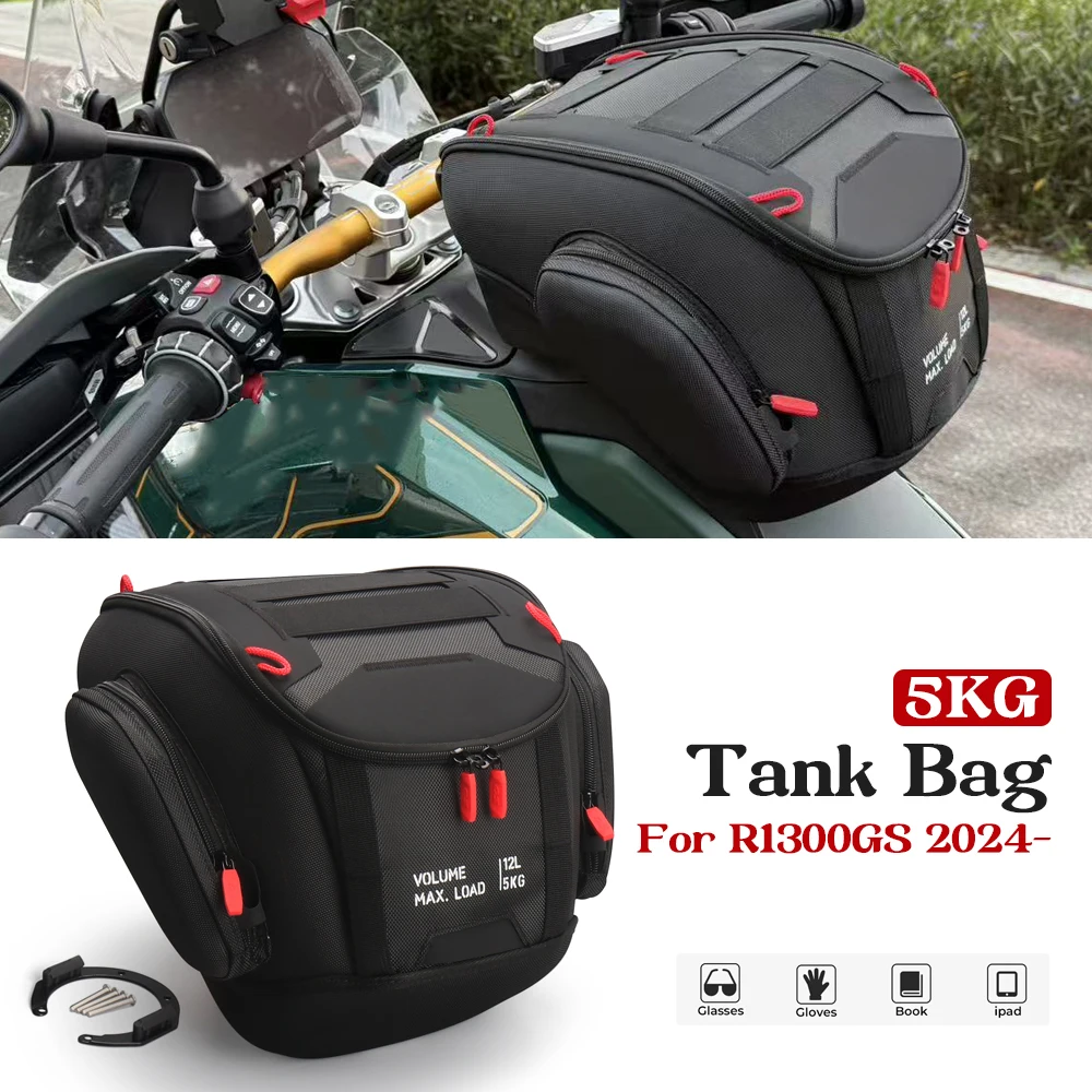

Motorcycle 12L Tank Bag Luggage Waterproof Backpack Bracket Kit Black For BMW R1300GS r1300gs R 1300GS R 1300 GS 2023 2024 2025