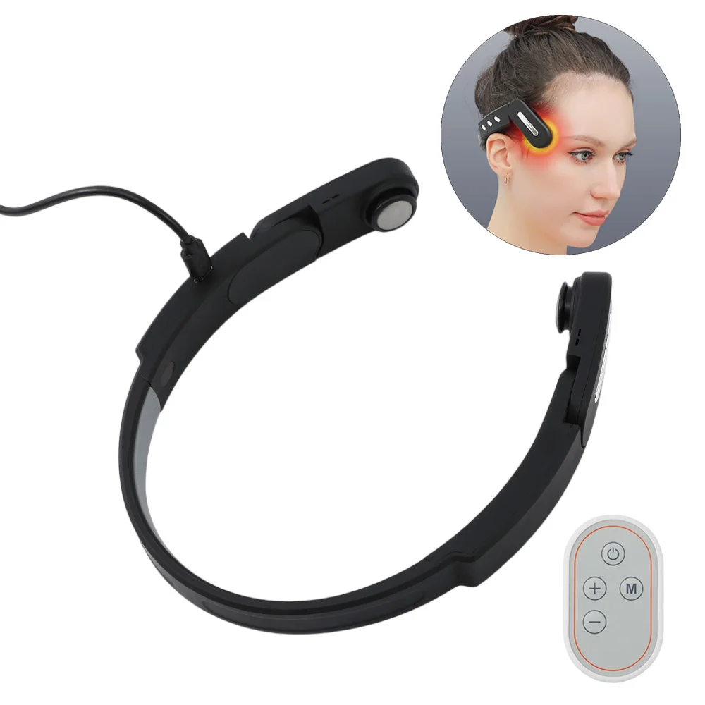 مدلك معبد الرأس الكهربائي EMS محفز الدماغ الحالي الصغير الاهتزاز التدفئة الصحة نبض العلاج تحسين جودة النوم