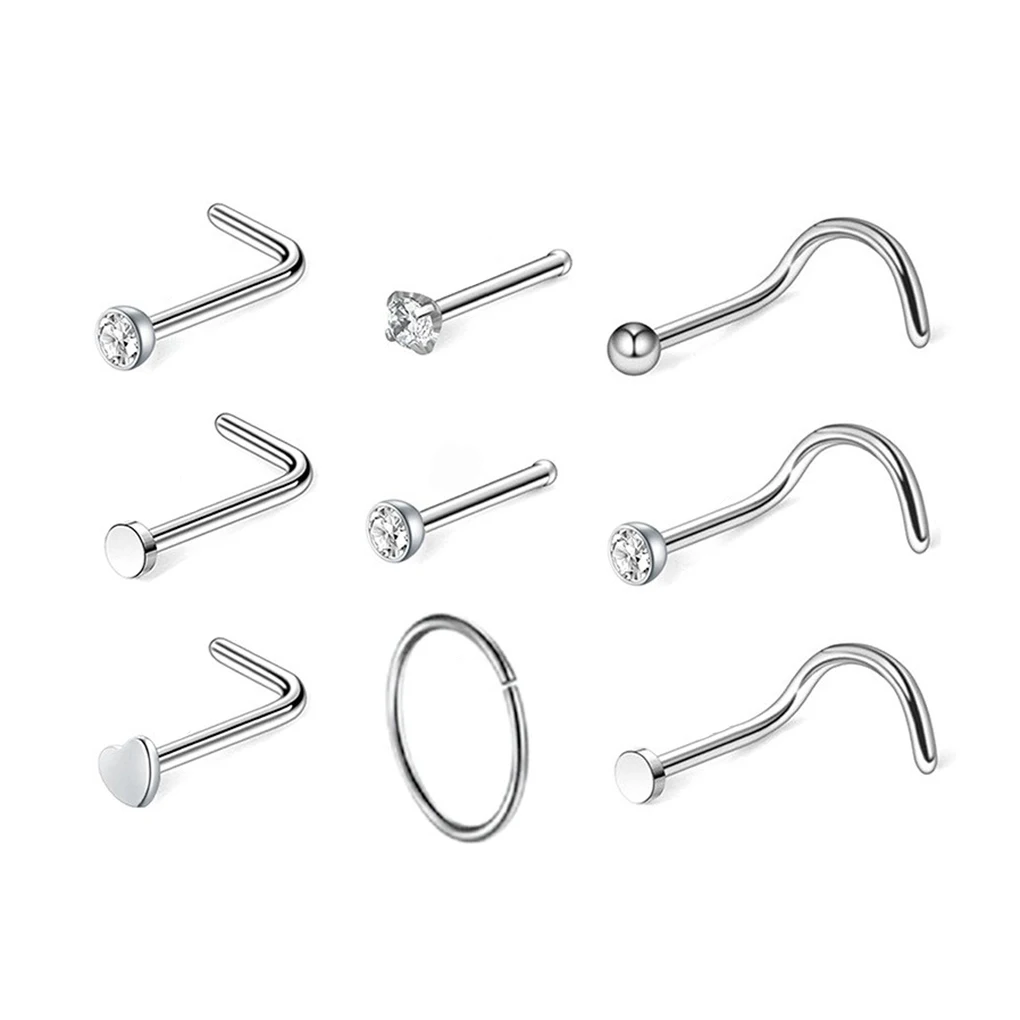 Nose Stud Piercing Jewelry Decoration Stainless Steel Removable Accessory