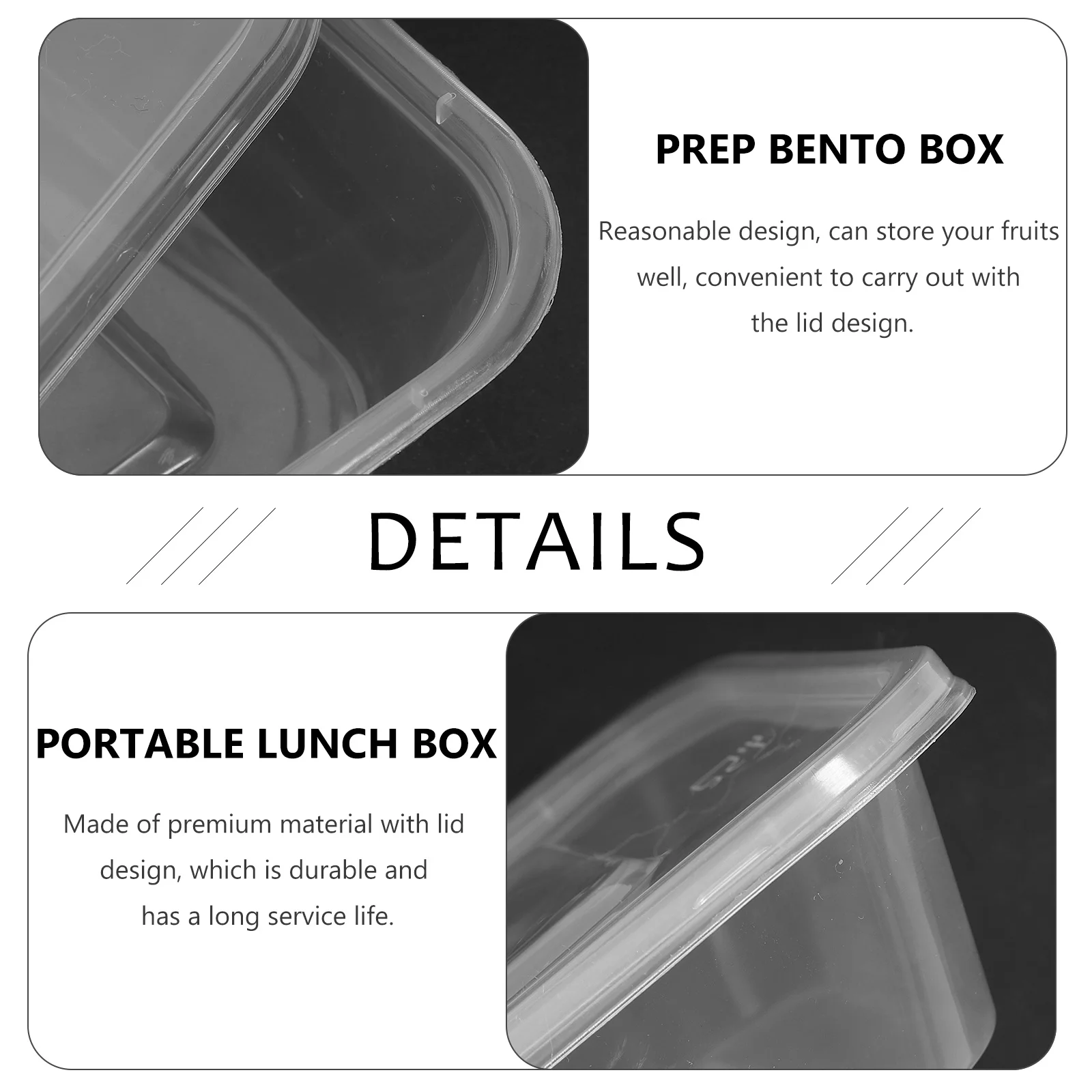 

25Pcs Bento Box with Lid Microwave Safe Food Container Reusable Transparent Meal Prep Box Portable Lunch Holder Compact