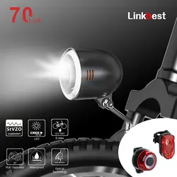 Linkbest Bike Light 70 Lux C5 Electric Bicycle Cycling Headlight Powerful Front Light Flashing Rear Light Running Lamp Taillight