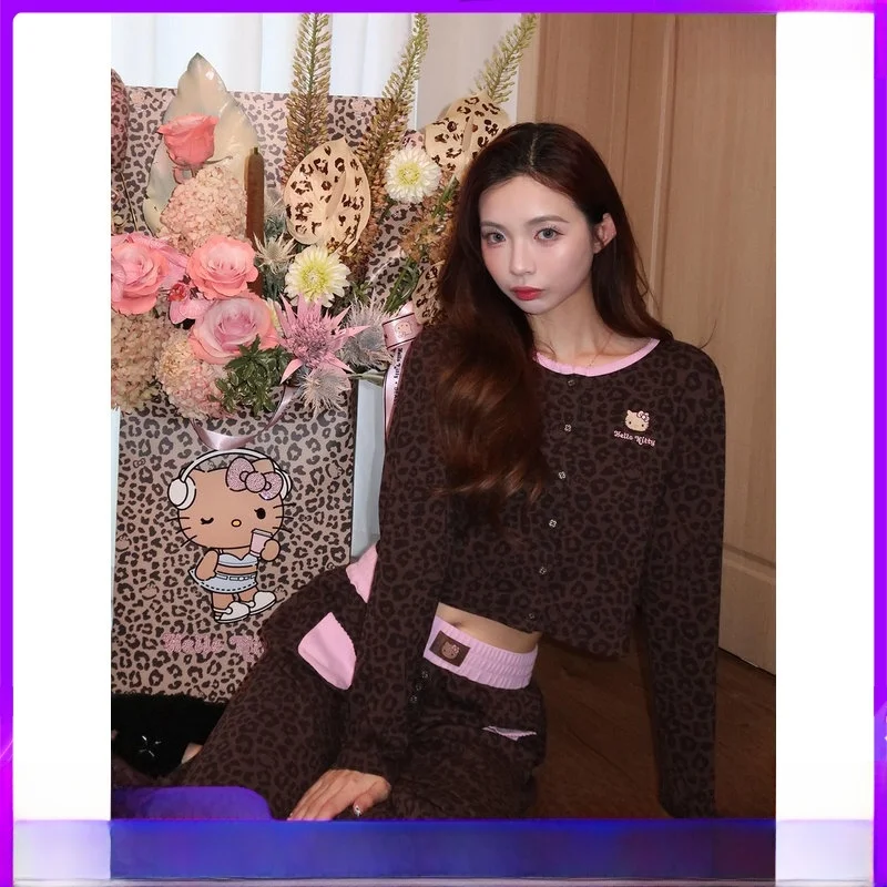 lorz-spicy-girl-leopard-print-hello-kit-pajamas-women's-spring-autumn-home-clothes-set-outdoor-wear-long-sve-long-dr