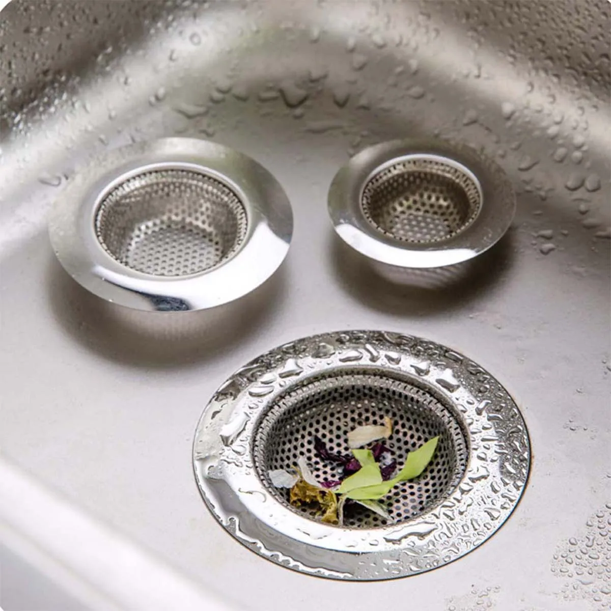 

11cm Kitchen Sink Strainer Stainless Steel Filter Anti-Block Drain Mesh Basket Easy Extract Kitchen Sink Strainer