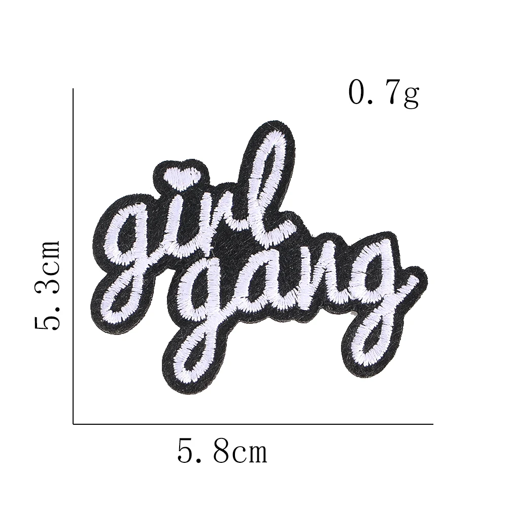 Feministischer Slogan-Aufnäher zum Aufbügeln, Cool Girl Gang-Slogan, bestickter Aufnäher zum Aufnähen, Street-Style-Applikation für T-Shirts, Hoodies, Jeans – Detail 7