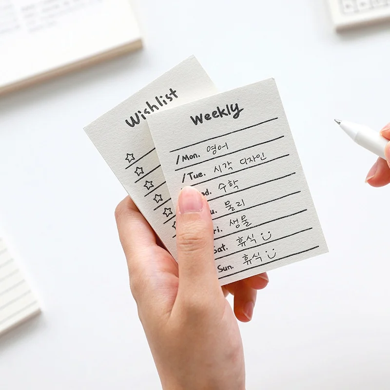 50Pcs Simple Grid Shaped Note Guestbook Word Record Book Label Stickers Student Office Study Supplies