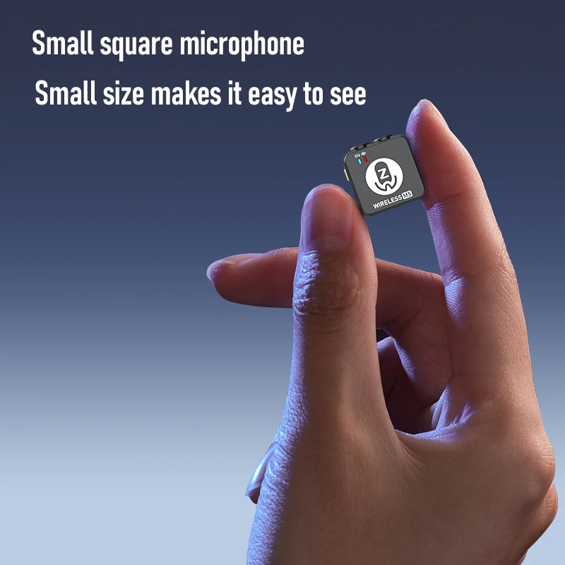 Zwide M5 ميكروفون لاسلكي صغير مربع للبث المباشر عبر الهاتف المحمول، ومقابلات تسجيل فيديو خارجية ذات مستوى احترافي، والضوضاء