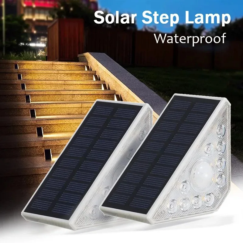 

LED Solar Stair Light Lamp Motion Sensor Waterproof Passage Courtyard Guardrail Step Night Light for Outdoor Garden Terrace