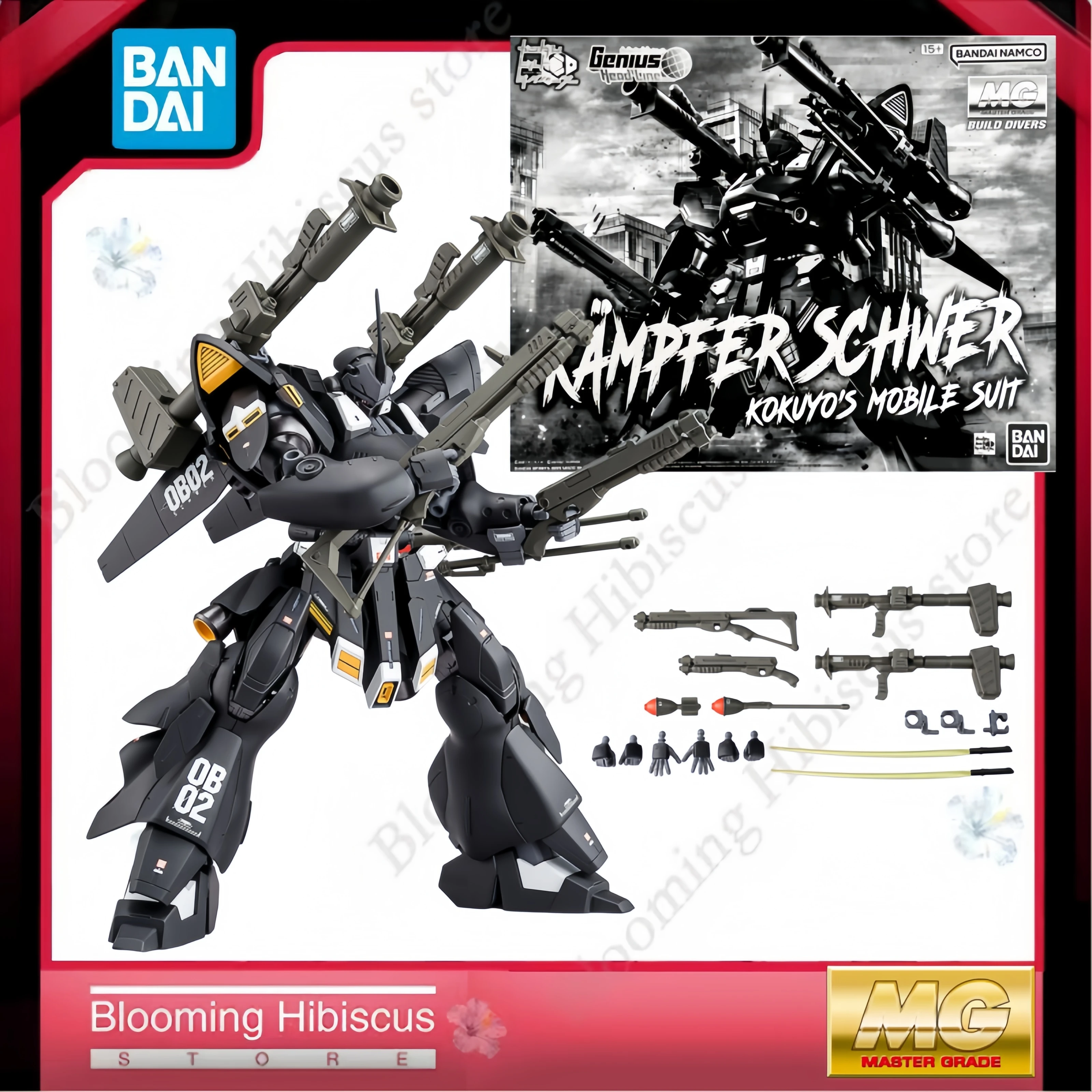 

Конструктор Bandai MG 1/100 KAMPFER SCHWER KOKUYOS MOBILE SUIT PB Limited Gundam Gunpla, сборная модель, фигурка, в наличии