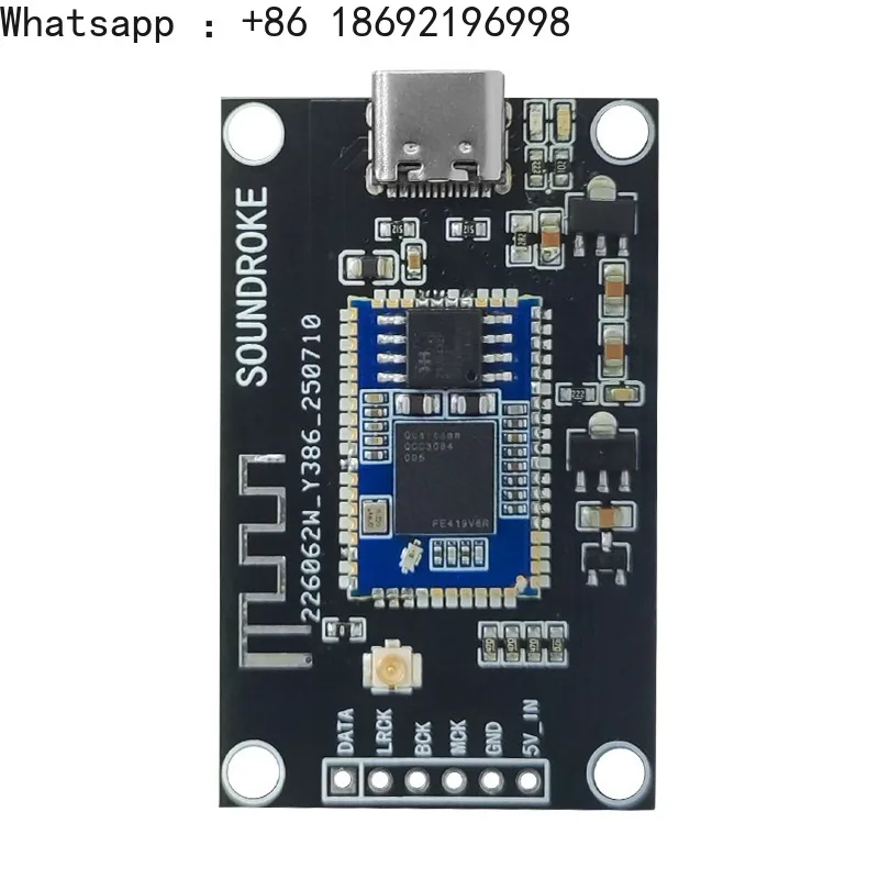 Модуль цифрового интерфейса Bluetooth QCC5181/QCC3095, USB-выход I2S, Type-C, 5V USB, звуковая карта, декодирование Ldac Aptx