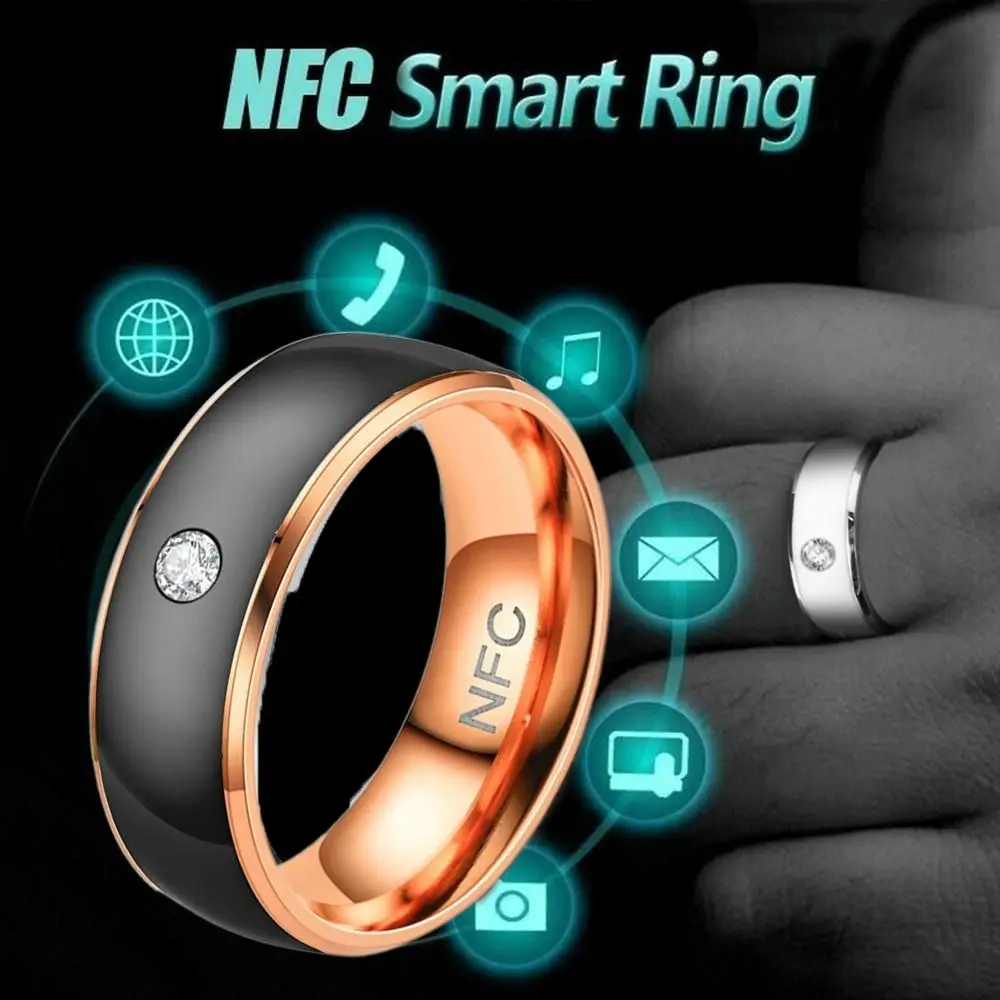 Stainless Steel NFC Smart Ring Multifunctional Wearable Connect Finger Digital Ring Waterproof Magic Wear for Android Phone