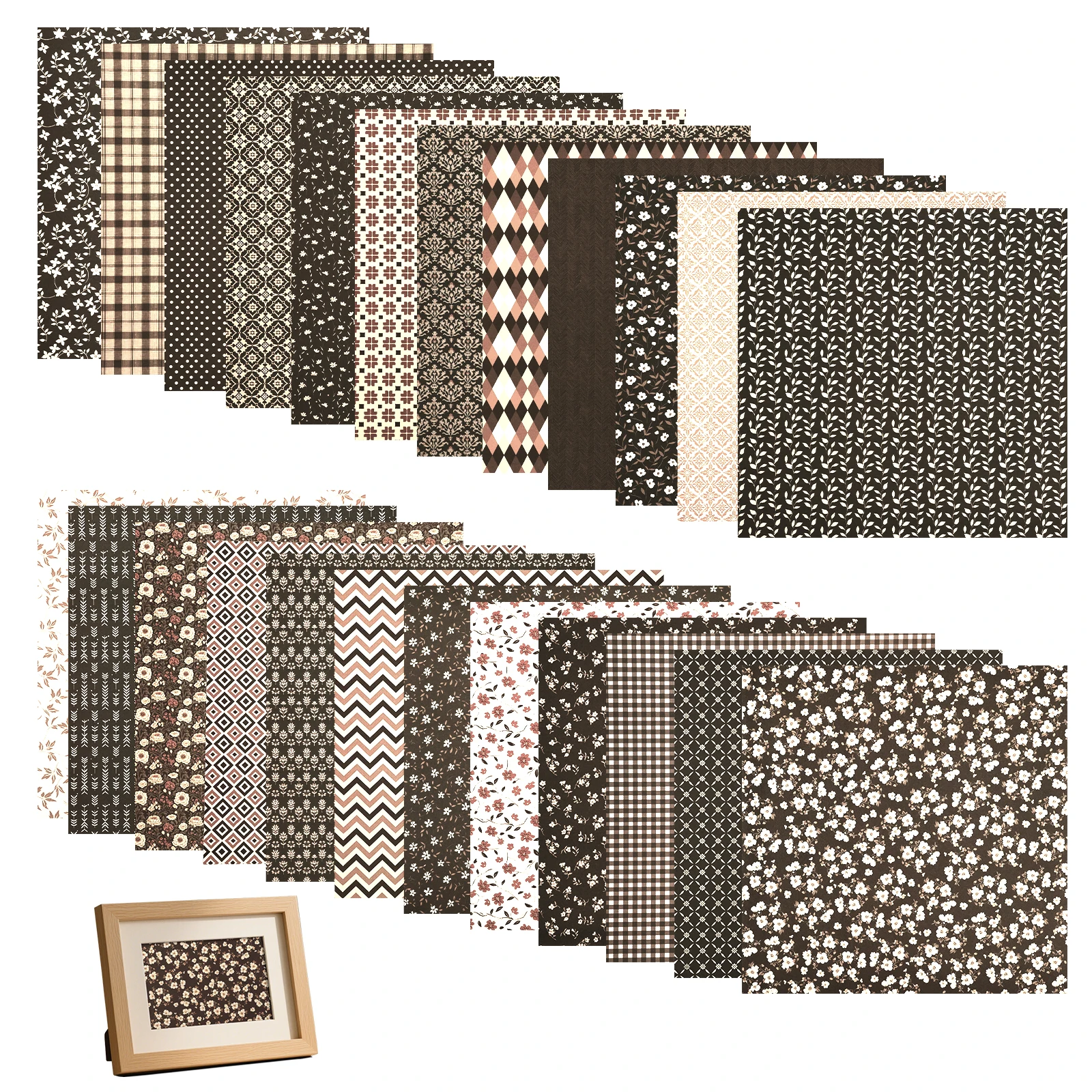 24 Blatt Scrapbook-Papier-Set 12x12 Zoll Doppelseitiges Dekoratives Bastelpapier für DIY-Kunst, Kartenherstellung, Scrapbook, Fotorahmen-Dekoration