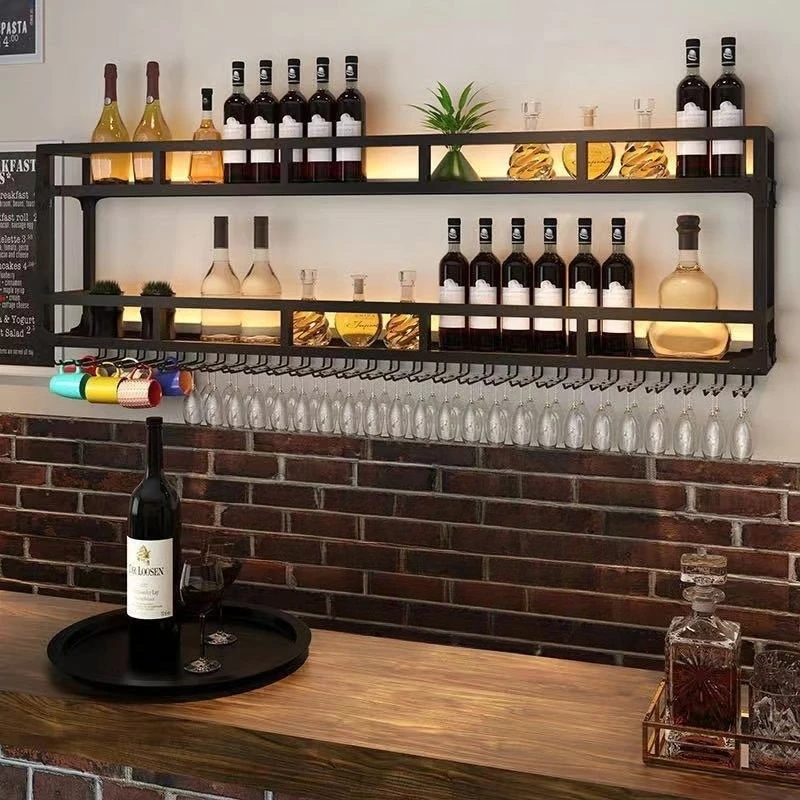 Barra de montaje en pared, muebles dorados para vino, estantes para bebidas, gabinetes abiertos con Alcohol, estante para el salón, juegos de jardín, venta para el hogar, cantina Mini