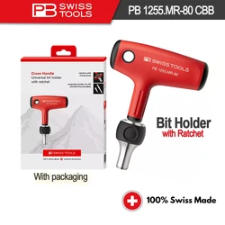 PB Swiss Cross Handle Bit Holder with Ratchet Suitable with Packaging for Ergonomic Design Screwdriver Holder PB1255.MR-80 CBB