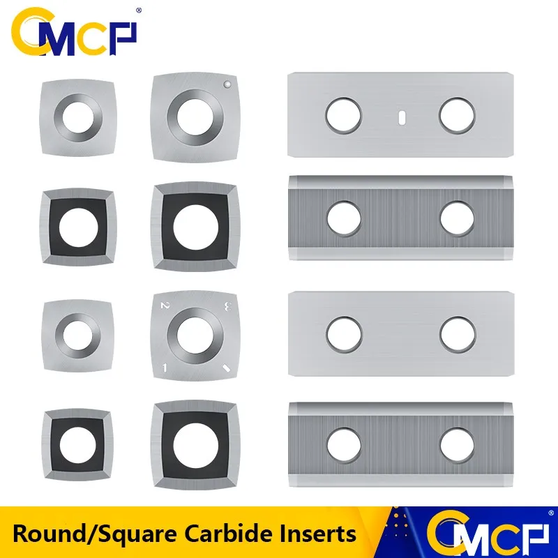 CMCP Square Carbide Inserts Cutter Blades Replacement Square Knives for Press Planer Spiral Blade Wood Lathe Turning Tool