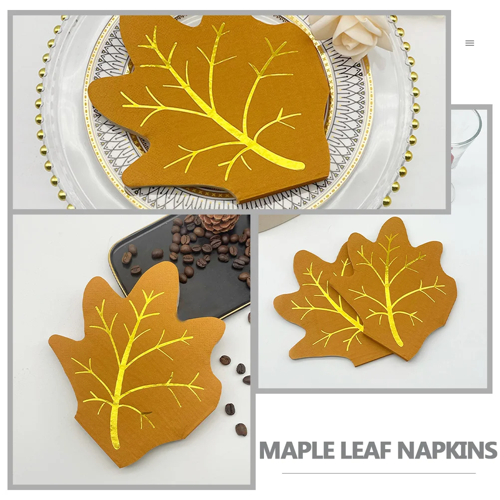 20 แผ่นวันขอบคุณพระเจ้าอาหารกลางวันผ้ากันเปื้อนที่มีสีสัน Maple Leaf ตกแต่งฤดูใบไม้ร่วงอาหารค่ําการสร้างแบบจําลองกระดาษจัดเลี้ยง