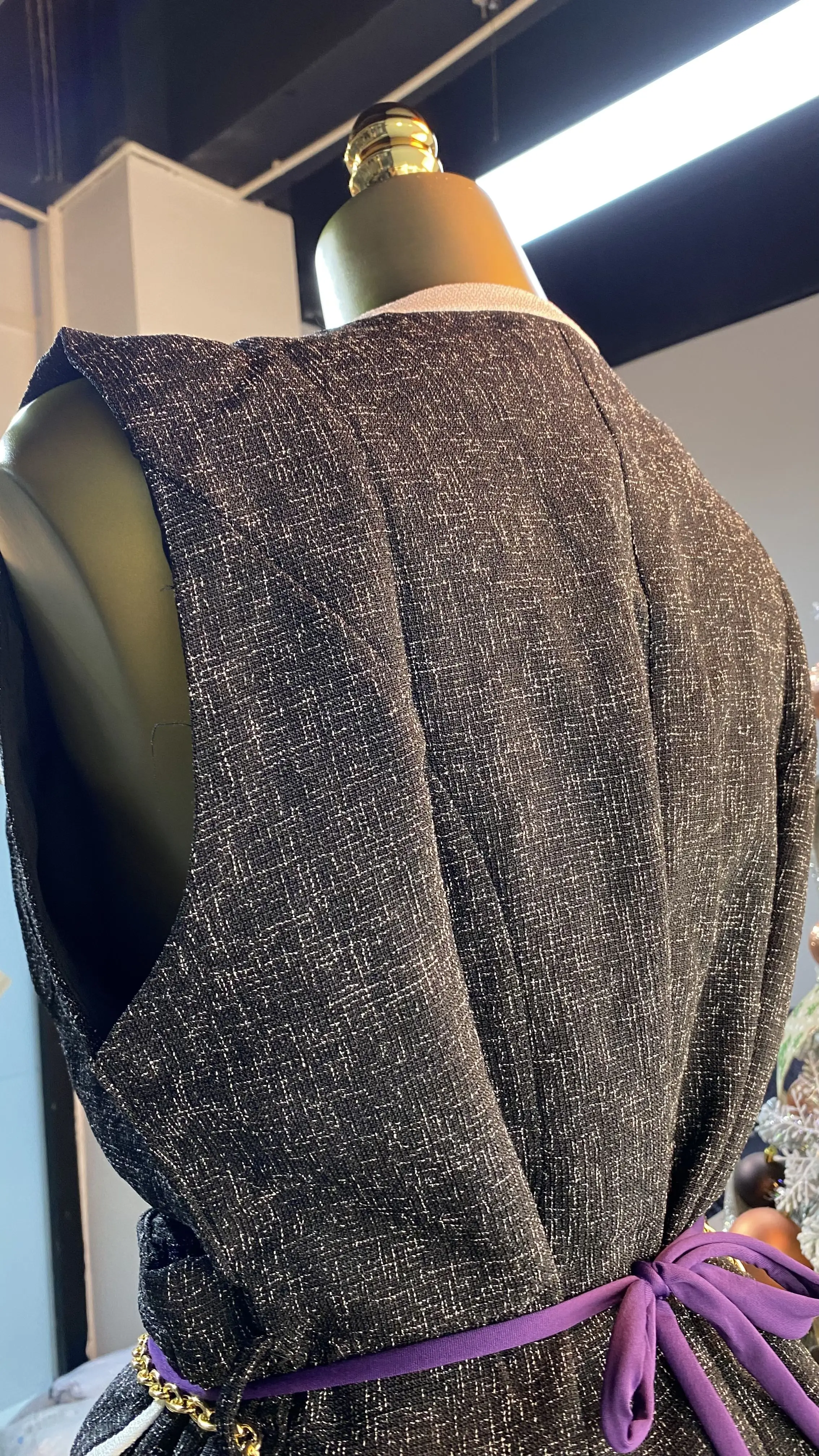 New arrival direct sale wholesale hot sale fashion latest design double breasted black wool tweed blazer women jacket-GZMM204