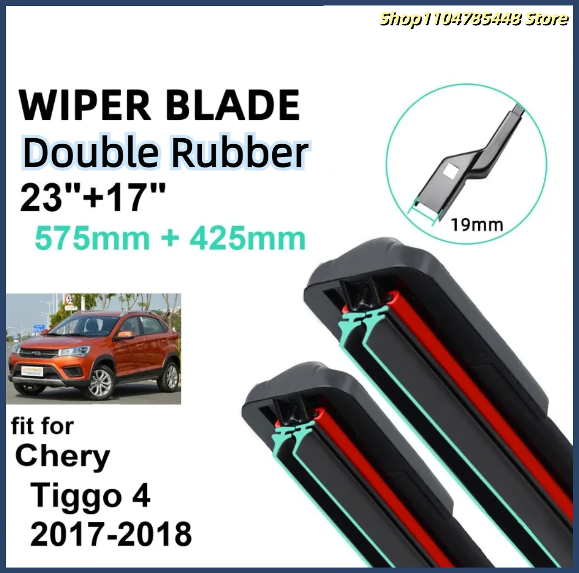 

Car Wiper for Chery Tiggo 4 2017-2018 23" + 17" Front Rear Wiper Blades Brushes Cutter Accessories 2017 2018