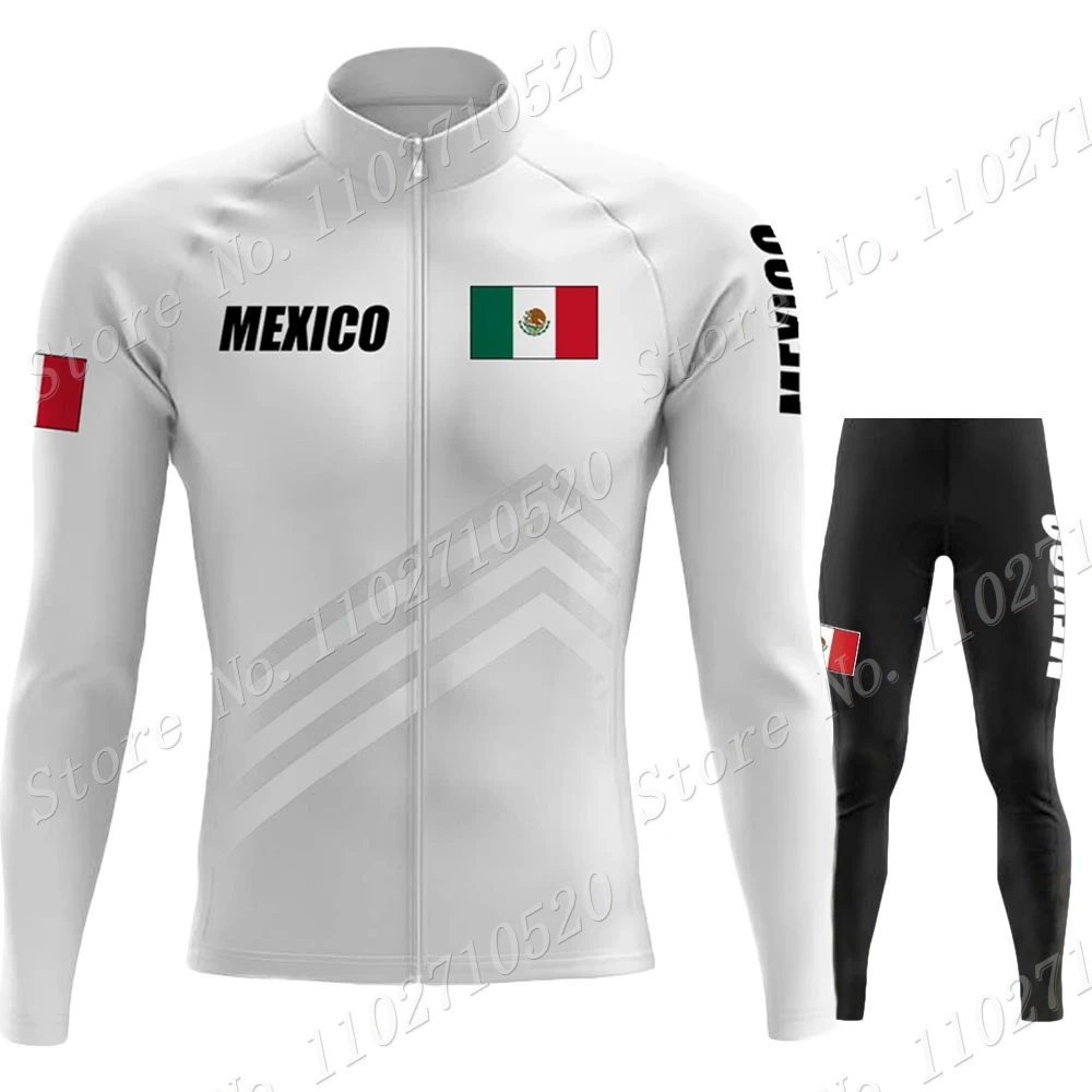 2023 Mexico Team Cycling Jersey Set Summer National Mens Long Sleeve Black Clothing Suit MTB Bike Road Pants Bib Maillot - view 5