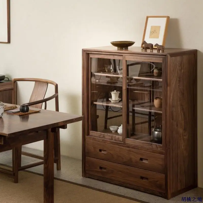 New Chinese solid wood bookcase combination