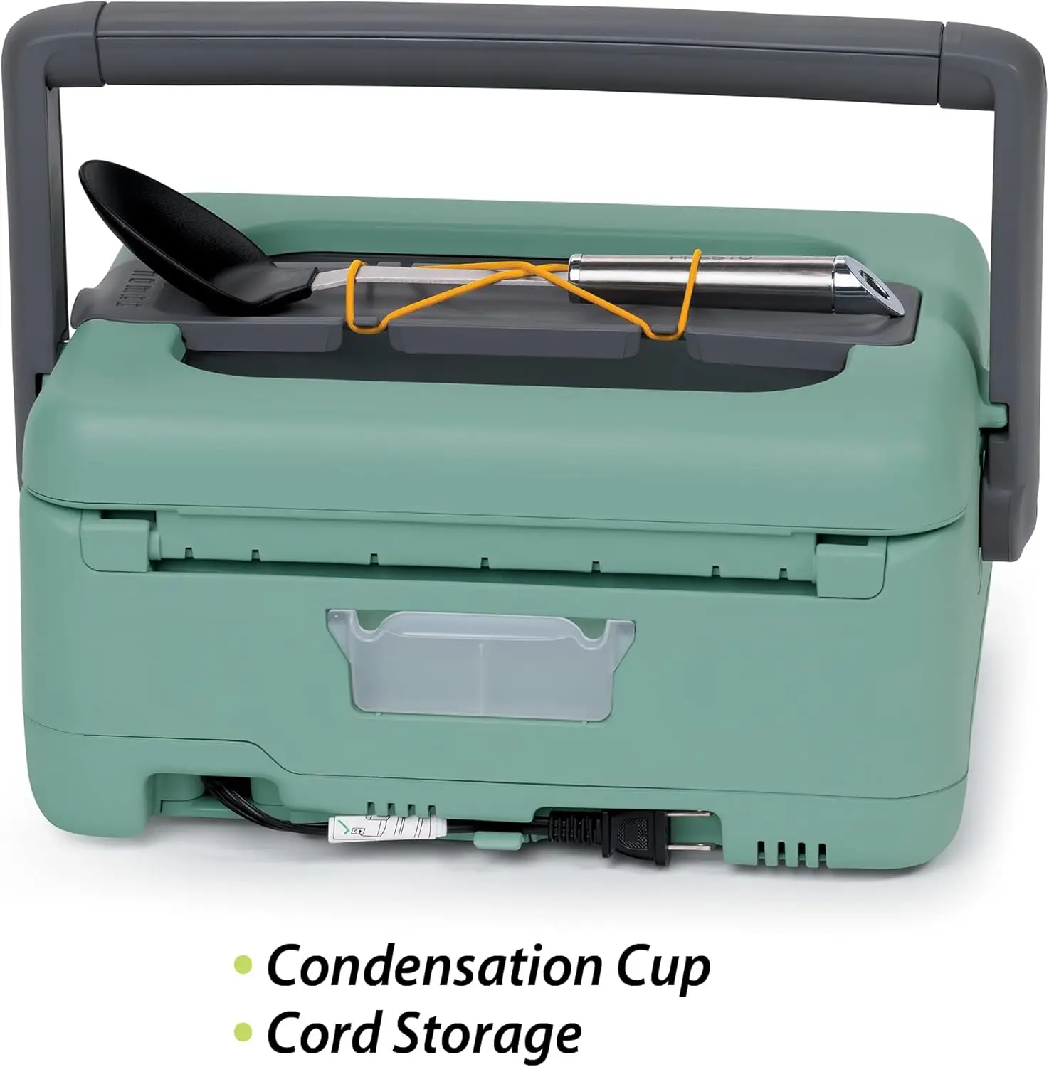 06016 Nomad Travel slowcooker van 6 liter, afsluitbaar deksel, droog uitwisbaar bord, groen