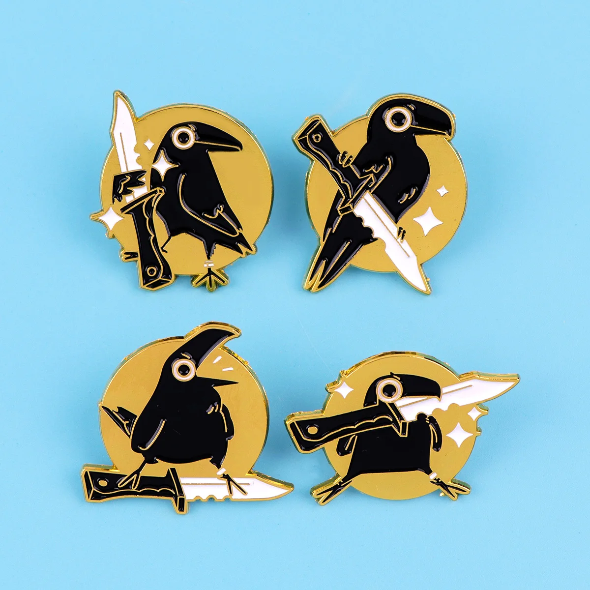 Funny Cartoon Crow Lapel Pins for Backpack Soft Enamel Pins Brooch on Clothes Women Man Badges Jewelry Pins Holiday Gifts