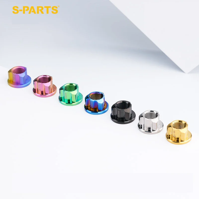1pcs S-PARTS Stan A3 Titanium Alloy Screw Rotor Motor Nut M14 Pitch 1.5 Fits Motorcycle Modification Parts