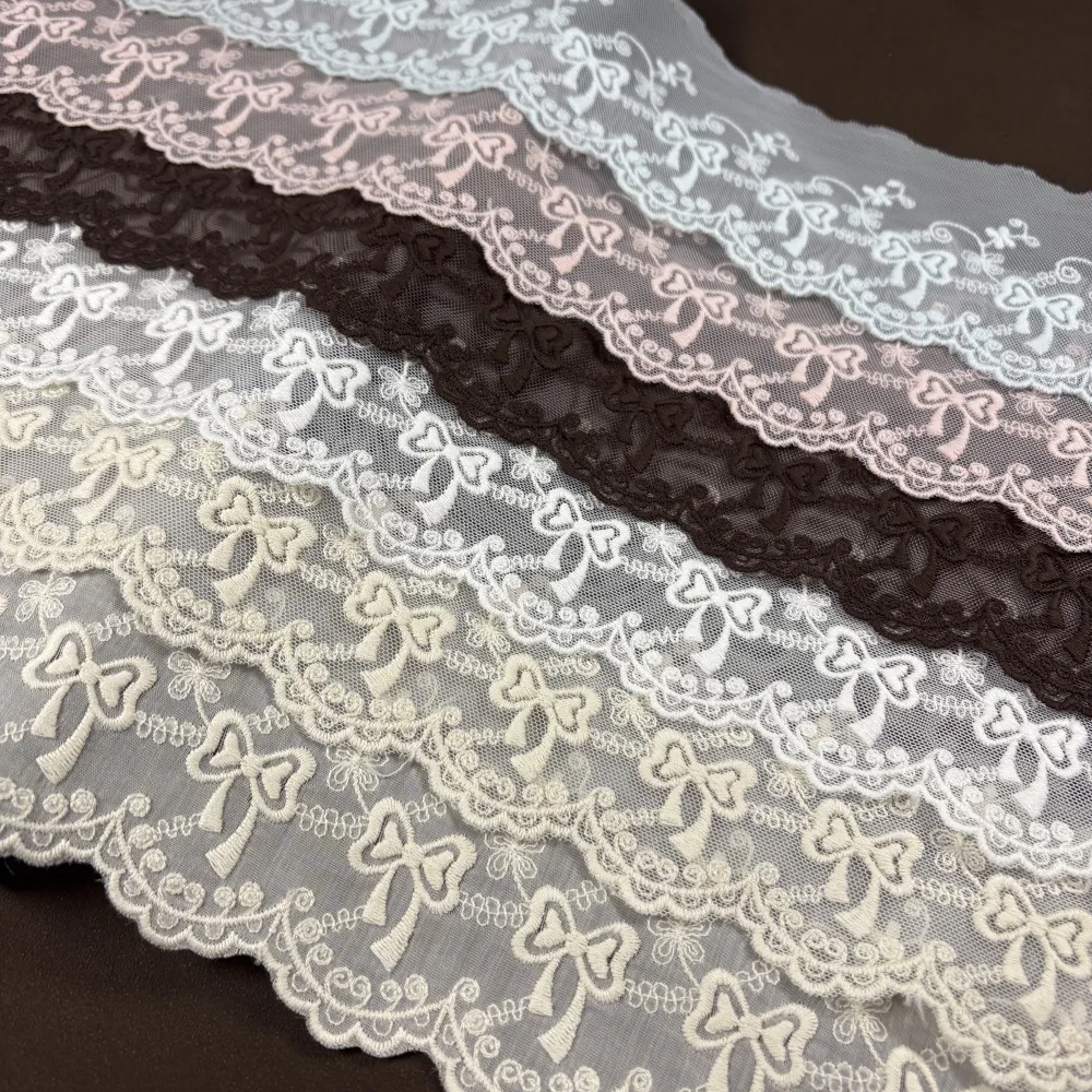 15 Yards Cotton Mesh Bow Embroidery Lace Ribbon Children's Clothing Dresses Children's Clothing Dress Lace Accessories