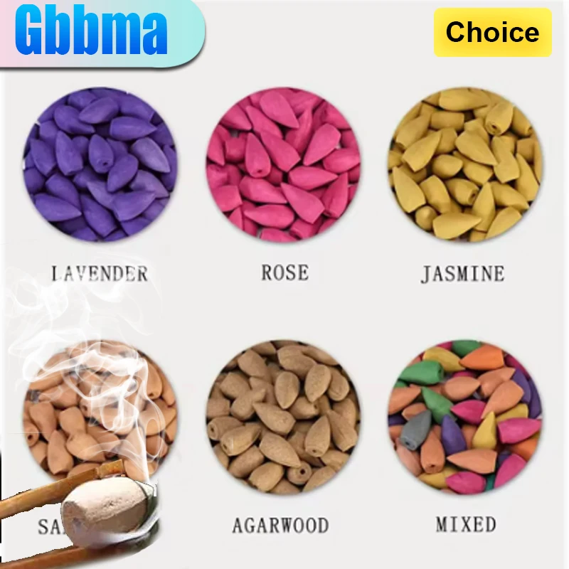 Granos de fragancia de incienso de reflujo de Aroma mixto Natural, incienso de torre de madera de agar de sándalo para decoración y relajación del hogar