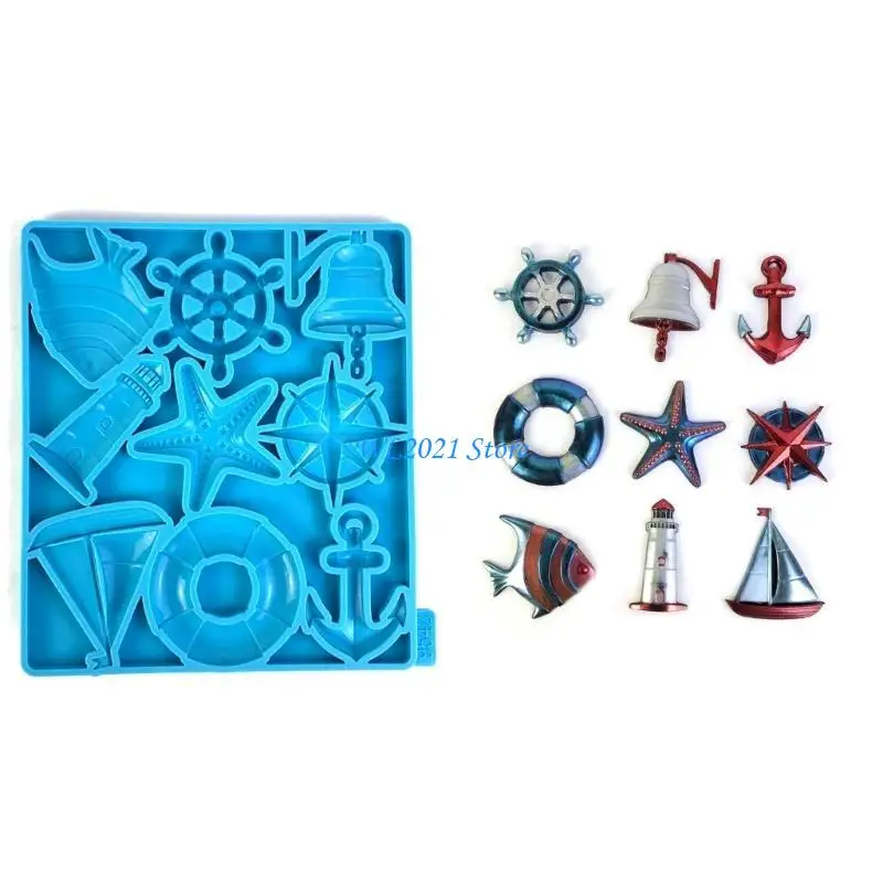 

G5GC Unique Sea Theme Silicone Mold Flexible Epoxy Resin Mould Great for DIY Lovers Professional Bakers and Craftsmen