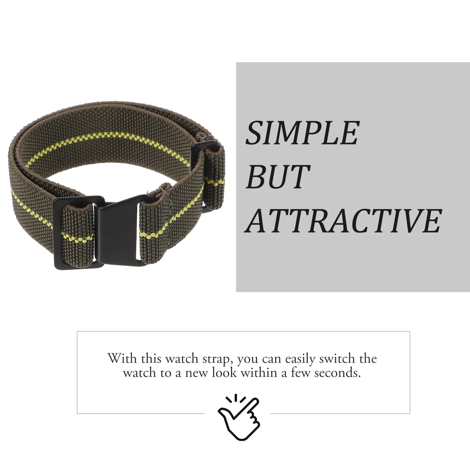 

1Pcs Elastic Nylon Watch Band 20mm Green Durable Comfortable Easy Replace Wristband for Watches Watch Strap Nylon Watchband