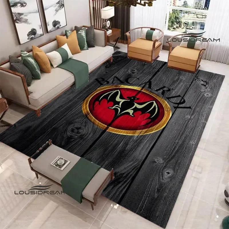 Bacardi wine logo carpet Yoga mat bedroom decor living room bedroom beautiful non-slip carpet photography props birthday gift