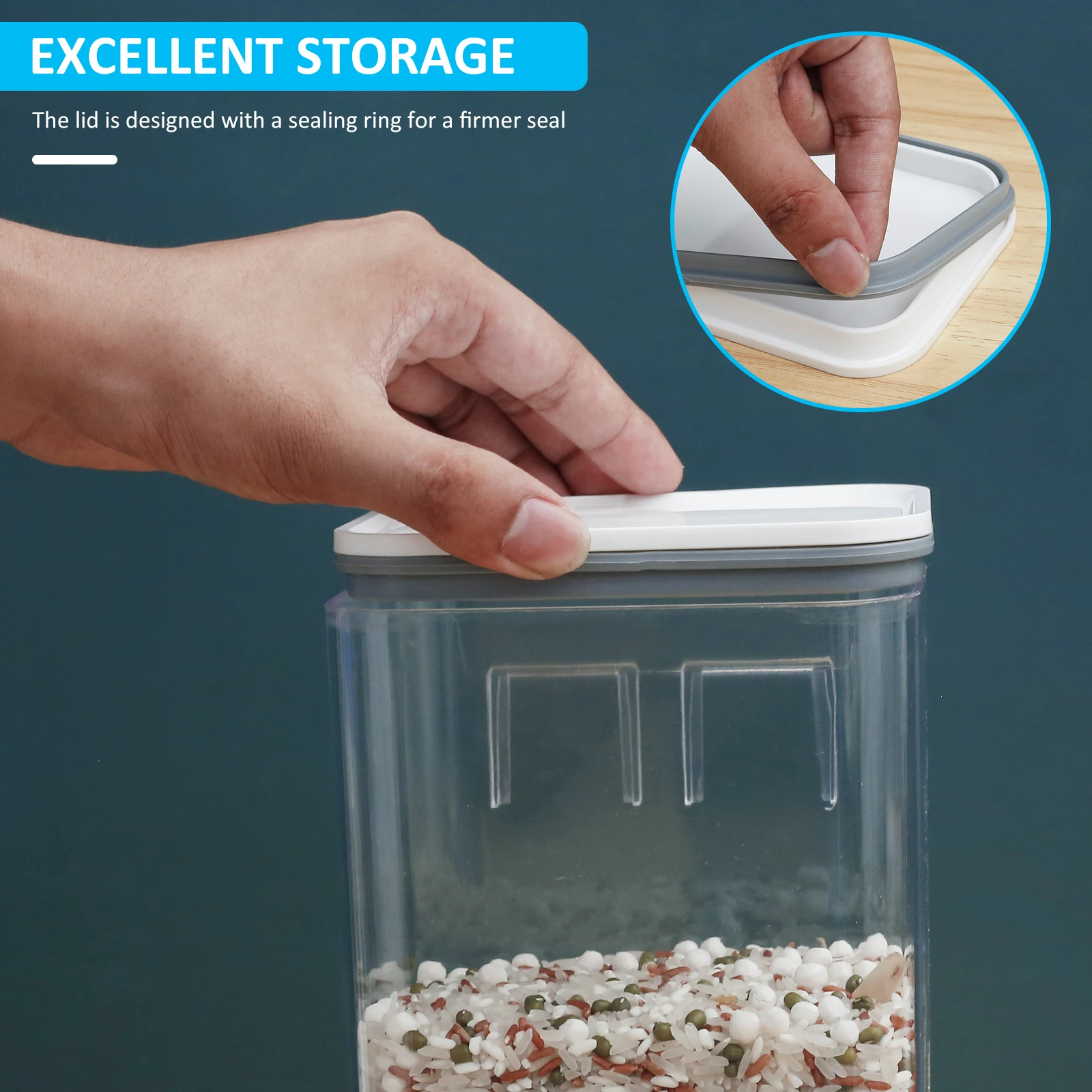 Transparent Rice Dispenser Wall Mounted Rice Storage Containers Kitchen Grain Organizer Sealed Kitchen Storage Organizer Tools