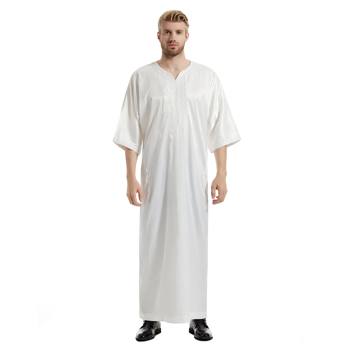 Moslim Jubba Thobe voor mannen, islamitische kleding, Ramadan Abaya, lang gewaad, Saoedi-kleding, Musulman kaftan, Jubah, Dubai-jurk