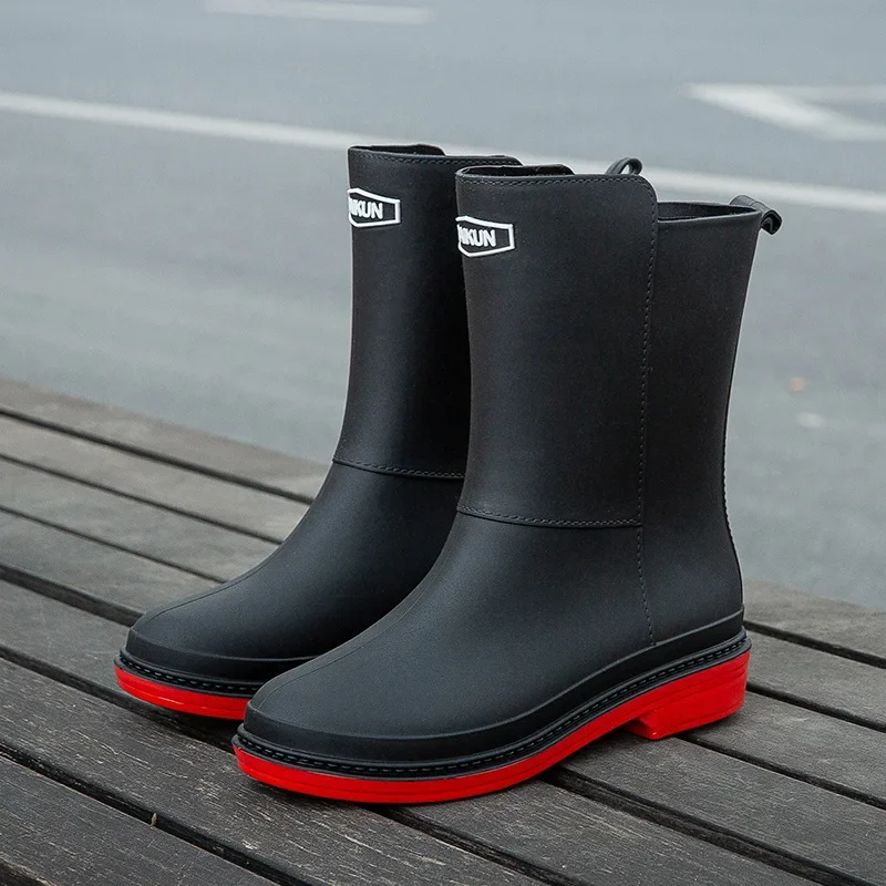 Bottes de Pluie en Caoutchouc Antidérapantes pour Femme, Chaussures Chaudes et Imperméables, Collection Hiver 2023