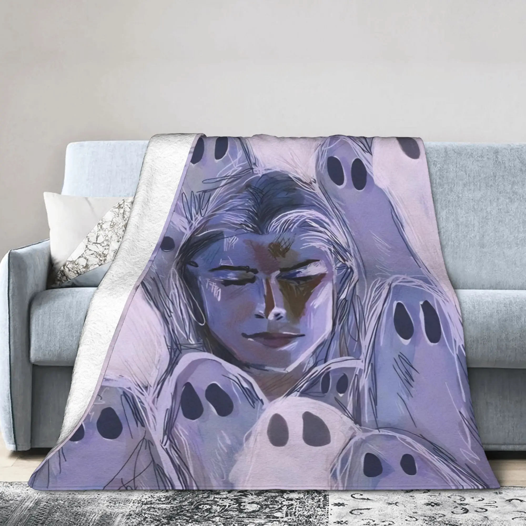 Phoebes Bridgerse Blankets Flannel Summer Air Conditioning Ghost Portable Super Soft Throw Blanket for Sofa Travel Rug Piece