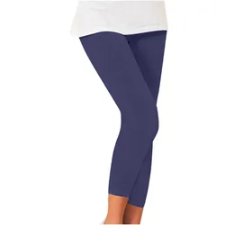 New Women's Leggings Simple Slim High Waist Solid Color Stretch Leggings Capris Trousers Casual Yoga Pants Crops For Female