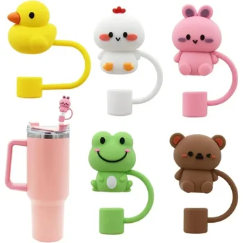 5/1 szt. Nakładka na słomkę do kubka Stanley Cup silikonowa nakładka na słomkę kompatybilna z kubkiem 30 i 40 uncji z uchwytem odporna na kurz wielokrotnego użytku