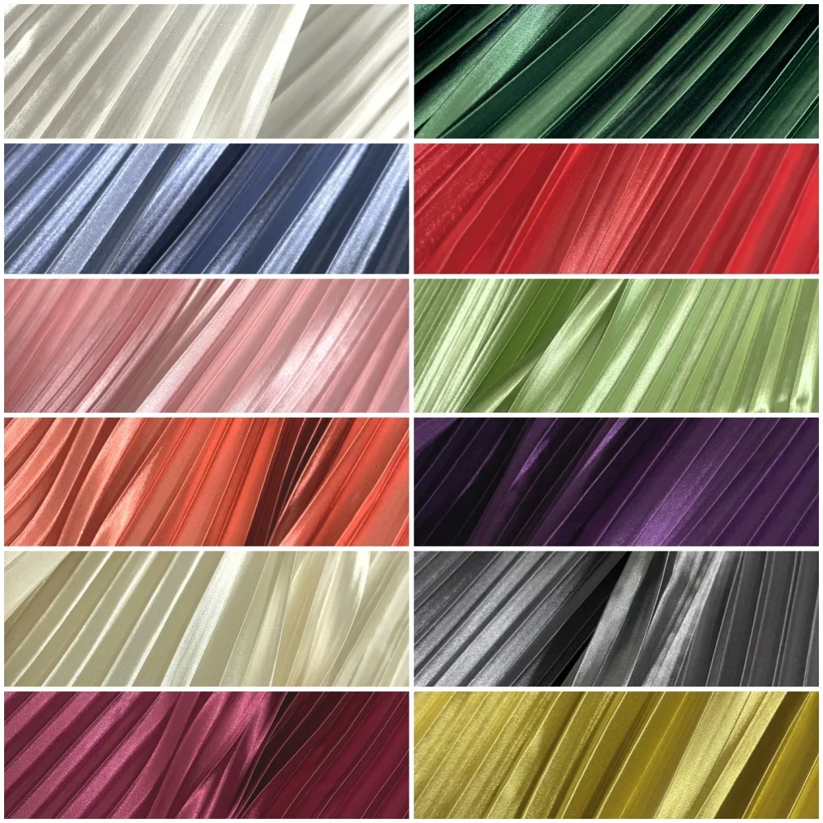 100x150cm Pleated Satin Fabric for Needlework Dress Skirt Costume Clothes Diy Sewing Cloth Soft Glossy Smooth Plain