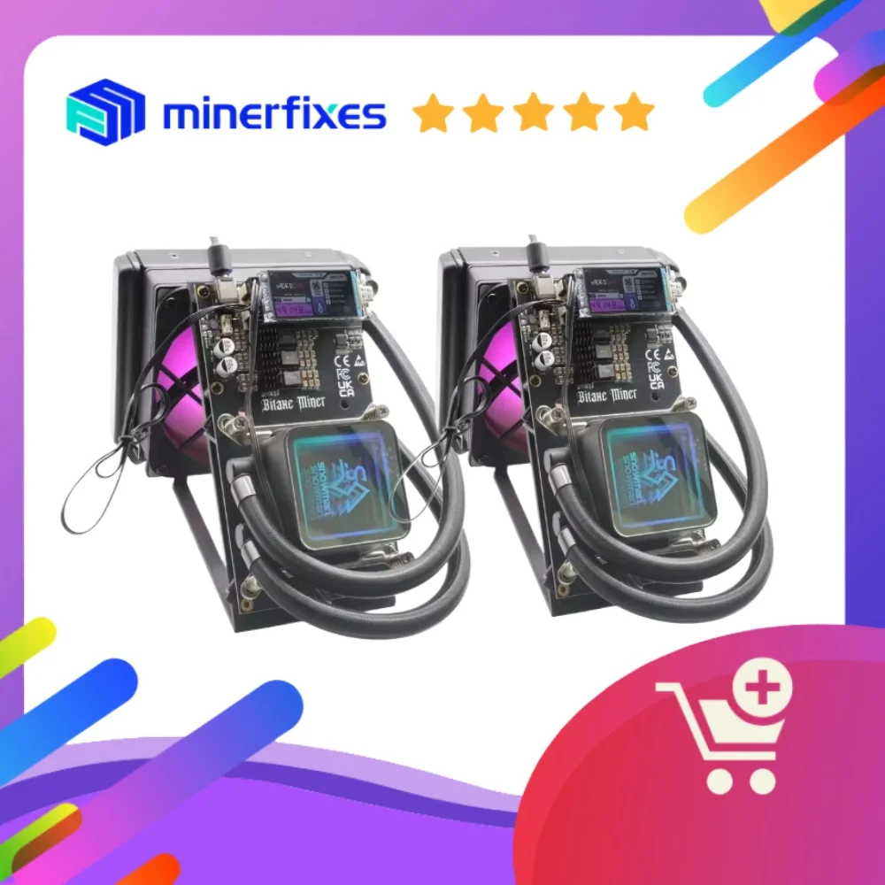 جهاز تعدين بيتكوين صغير العلامة التجارية الجديدة NerdQaxe Hydro 4.8TH/S 72 واط BTC مينر 4 BM1370 رقائق 2.4G WiFi أداة التشفير منفردة اليانصيب مينر